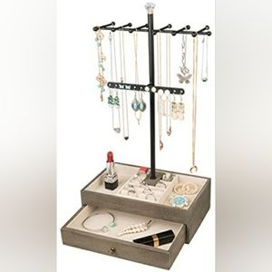 Meangood Jewelry Organizer Stand, 3-Tier Necklace Holder Jewelry Tree